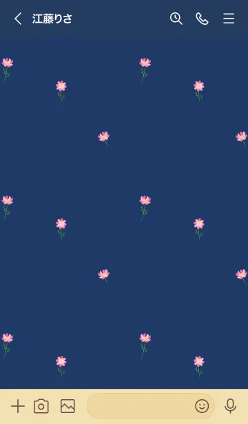 [LINE着せ替え] コスモスの着せかえ 紺の画像3