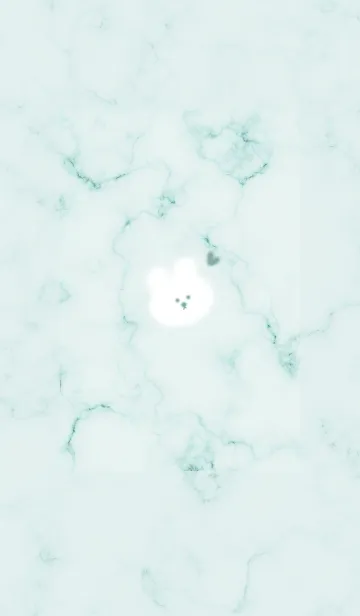 [LINE着せ替え] ふわウサギとマーブル♥ブルーグリーン07_1の画像1