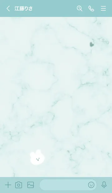 [LINE着せ替え] ふわウサギとマーブル♥ブルーグリーン07_1の画像3