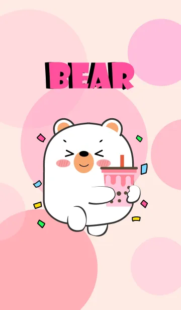 [LINE着せ替え] Chubby White Bear Love Pnk Theme (JP)の画像1