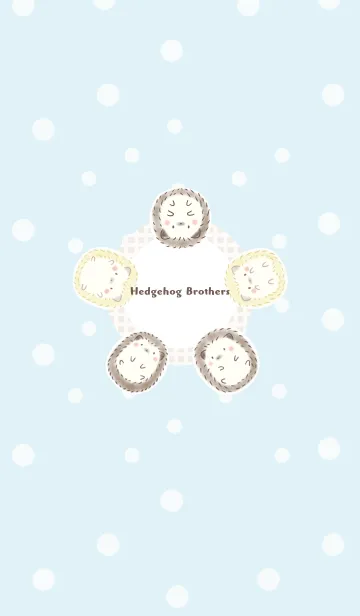 [LINE着せ替え] ハリネズミきょうだい -ブルー- ドットの画像1