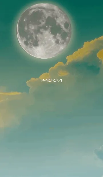 [LINE着せ替え] 緑と黄色 : 月と空の画像1