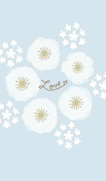 [LINE着せ替え] 白い花と小花の輪14の画像1