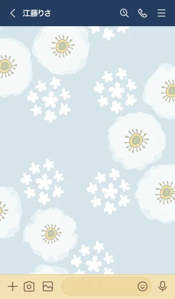 [LINE着せ替え] 白い花と小花の輪14の画像3