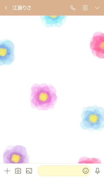 [LINE着せ替え] カラフルお花柄水彩6の画像3