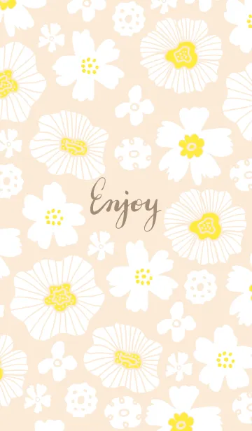 [LINE着せ替え] シンプル2 大人 白い花5の画像1