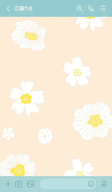 [LINE着せ替え] シンプル2 大人 白い花5の画像3