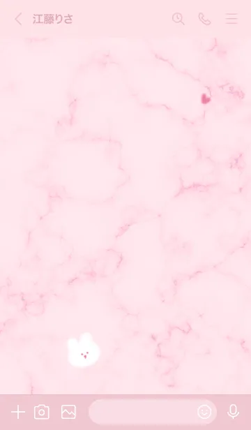 [LINE着せ替え] ふわウサギとマーブル♥ピンク01_1の画像3