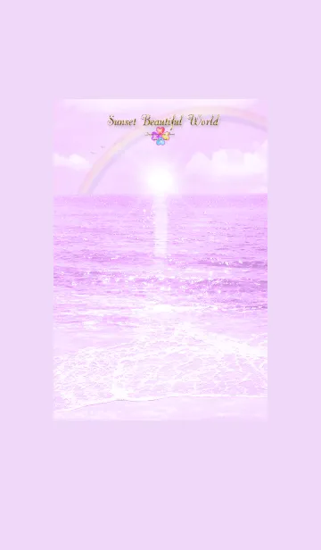 [LINE着せ替え] 運気上昇 癒しのビーチ pink+の画像1