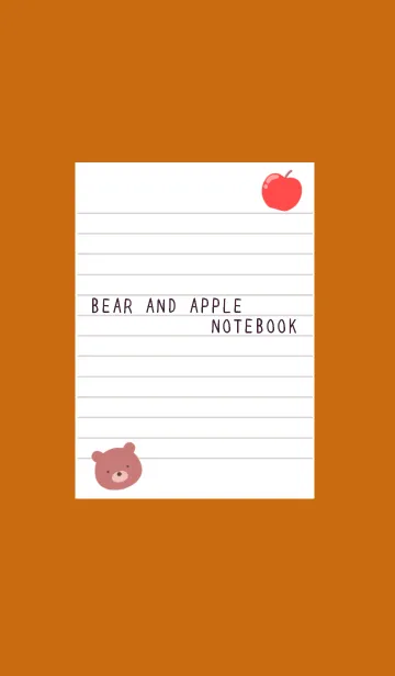 [LINE着せ替え] くまとりんごのノート/テラコッタの画像1