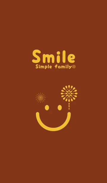 [LINE着せ替え] スマイル＆花火-バーントシエンナの画像1