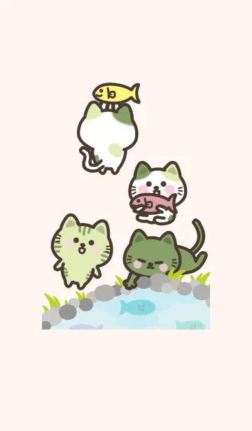 [LINE着せ替え] 抹茶ねこのきせかえの画像1