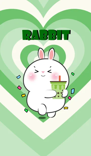 [LINE着せ替え] White Rabbit Like Green Color Theme (JP)の画像1