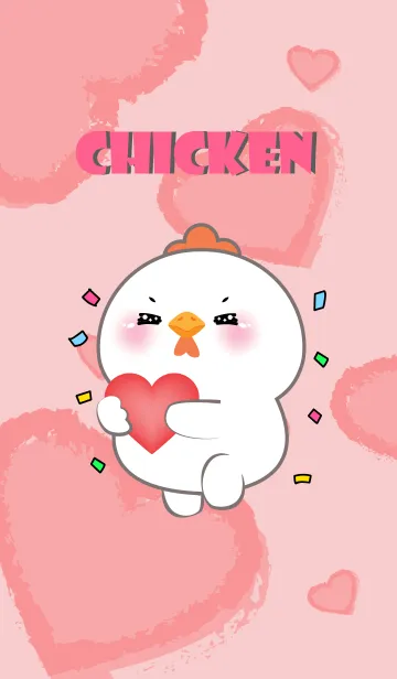 [LINE着せ替え] White Chicken  InLove Theme (JP)の画像1