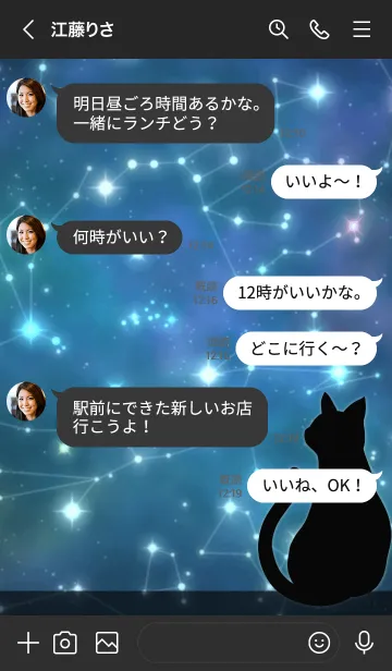 [LINE着せ替え] 猫と星.の画像4