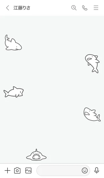 [LINE着せ替え] グレー : sharkの画像3