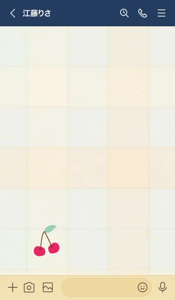 [LINE着せ替え] チェック柄 さくらんぼ28の画像3