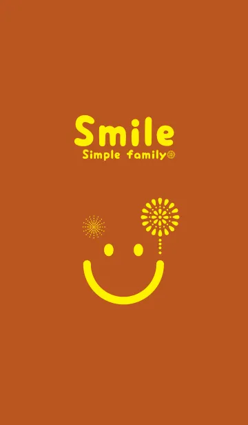 [LINE着せ替え] スマイル＆花火-代赭の画像1