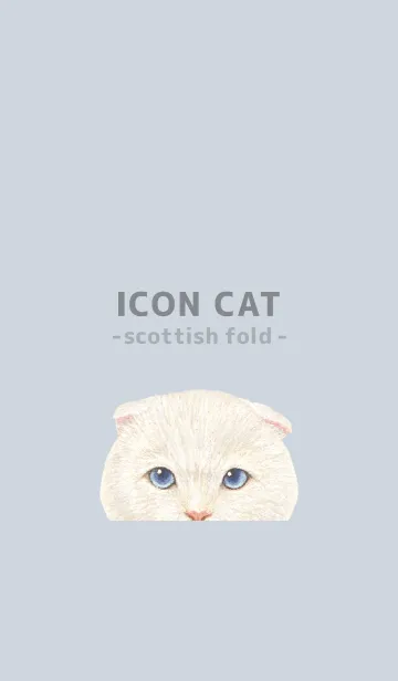 [LINE着せ替え] ICON CAT - スコティッシュ - PASTEL BL/02の画像1