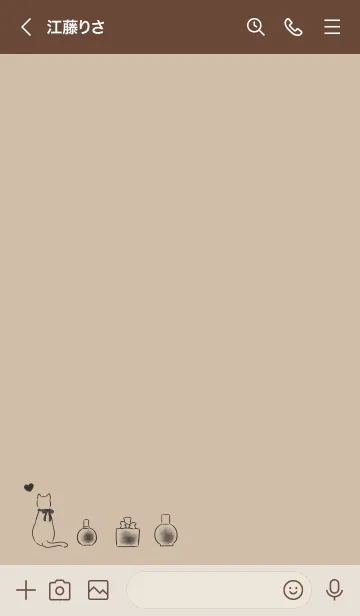 [LINE着せ替え] 猫と香水 -ベージュ-の画像3