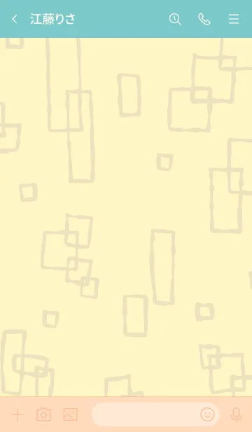 [LINE着せ替え] ベージュ四角 シンプル14の画像3