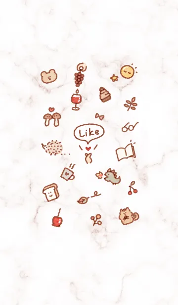 [LINE着せ替え] シンプルアイコン秋♥ピンクブラウン09_1の画像1