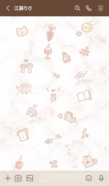 [LINE着せ替え] シンプルアイコン秋♥ピンクブラウン09_1の画像3