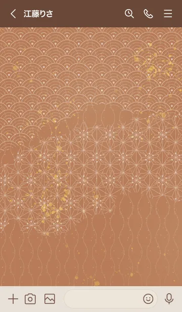 [LINE着せ替え] 音楽和柄 青海波・麻の葉・立涌 櫨色の画像3