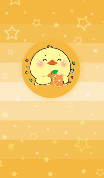 [LINE着せ替え] Simple Duck Love Orange Theme (JP)の画像1