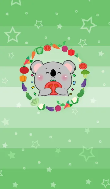 [LINE着せ替え] Simple Koala With Vegetable Theme (JP)の画像1