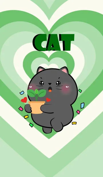 [LINE着せ替え] Black Cat Like Green Color Theme (JP)の画像1