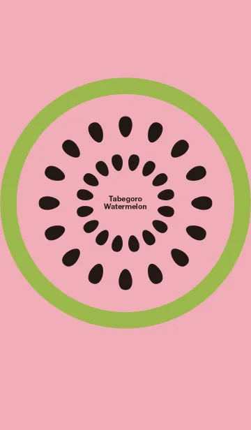 [LINE着せ替え] Tabegoro Watermelon / Green x Pinkの画像1