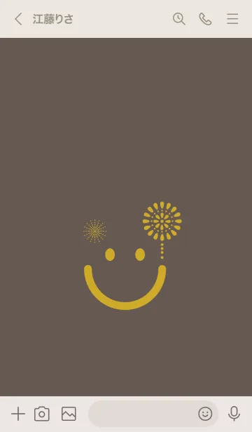[LINE着せ替え] スマイル＆花火-栗色の画像3
