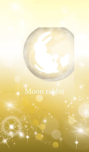 [LINE着せ替え] ゴールド : 運気上昇の月と兎の画像1