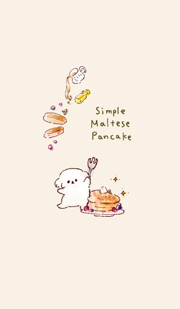 [LINE着せ替え] シンプル マルチーズ パンケーキの画像1