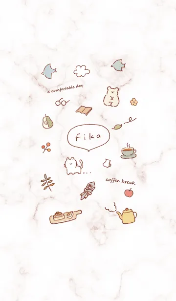 [LINE着せ替え] シンプルアイコンFika♥ピンクブラウン08_1の画像1