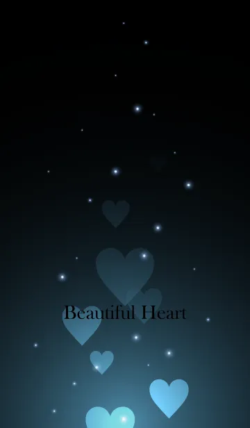 [LINE着せ替え] - Beautiful Aquagray Blue Heart -の画像1