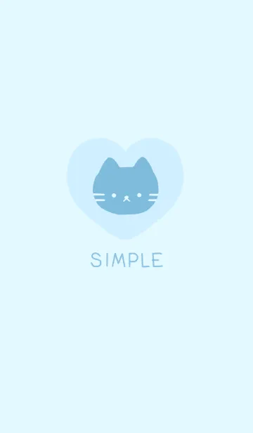 [LINE着せ替え] しんぷる ねこ 03 - スカイブルーの画像1