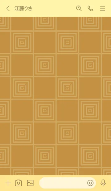 [LINE着せ替え] 和音 市松模様と音符 黄土色の画像3