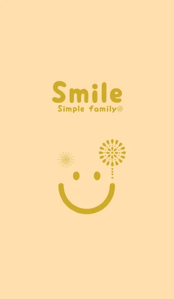 [LINE着せ替え] スマイル＆花火-ペールクリームの画像1