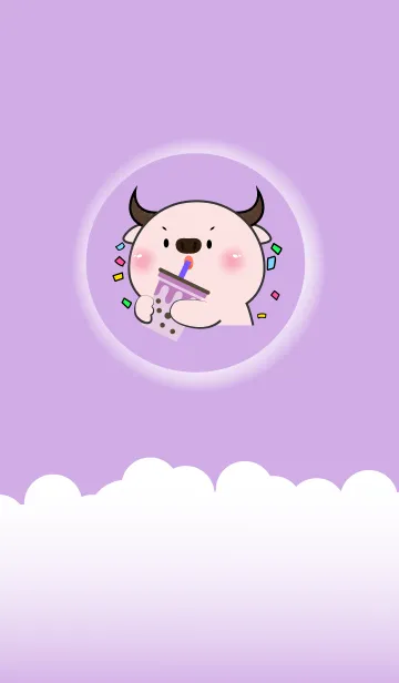 [LINE着せ替え] Simple Pink Buffalo Love Purple (JP)の画像1