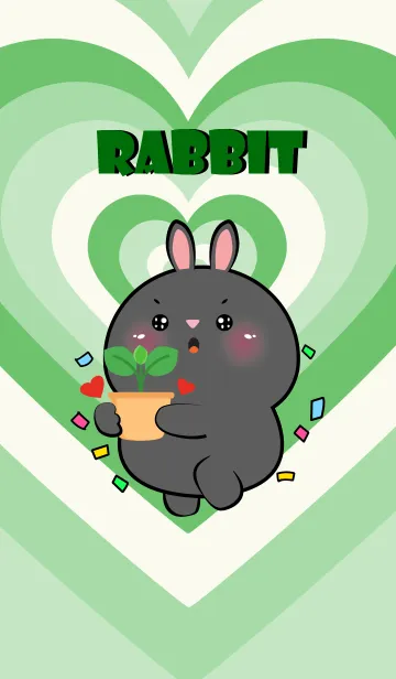 [LINE着せ替え] BlackRabbit Like Green Color Theme (JP)の画像1