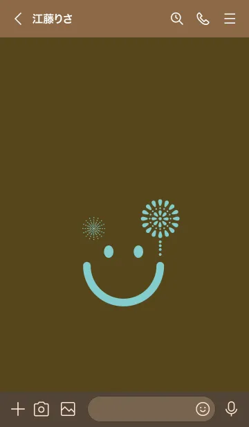 [LINE着せ替え] スマイル＆花火-ガンメタルの画像3