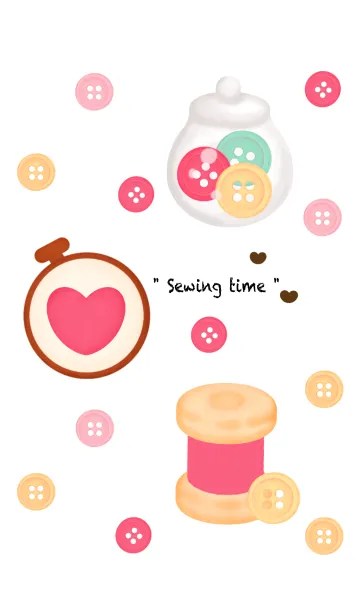 [LINE着せ替え] Lovely sewing themeの画像1
