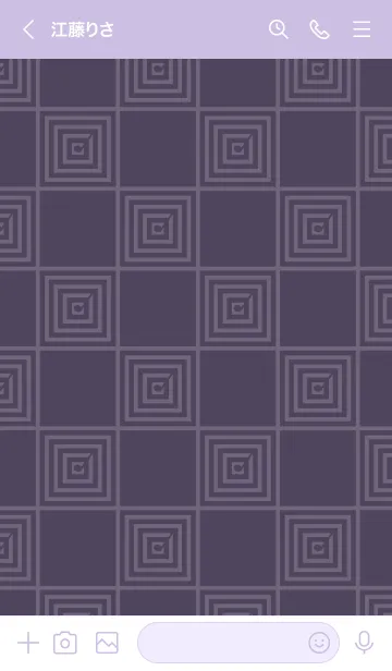 [LINE着せ替え] 和音 市松模様と音符 濃鼠の画像3