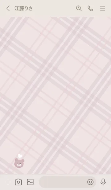[LINE着せ替え] クマとチェック柄♥バイオレット02_1の画像3