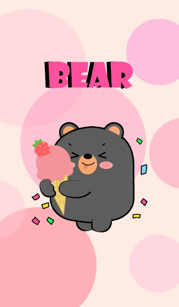 [LINE着せ替え] Chubby Black Bear Love Pnk Theme (JP)の画像1