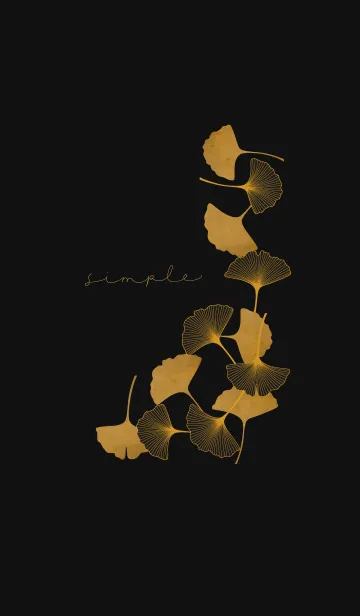 [LINE着せ替え] SIMPLE LEAF - イチョウ / GOLDの画像1