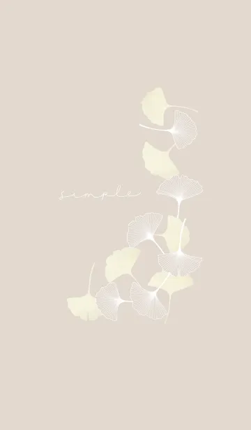 [LINE着せ替え] SIMPLE LEAF - イチョウ / WHITEの画像1