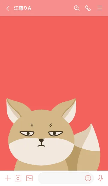 [LINE着せ替え] シンプルなチベットスナギツネ/朱色の画像3